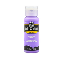 Load image into Gallery viewer, Bottle of FolkArt Multi-Surface Satin acrylic paint in lavender color on a white background
