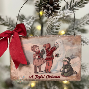 Let it Snow Kids with Snowman Ornament 