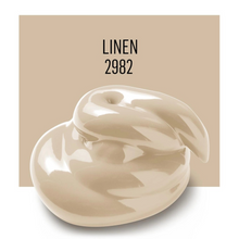 Load image into Gallery viewer, Beige ceramic bowl with 'LINEN 2982' text on a beige background