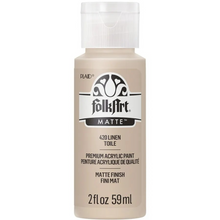 Load image into Gallery viewer, FolkArt acrylic paint bottle in linen toile color on a white background