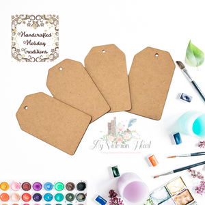 Set of 4 MDF Tags 3 x 5 inches by Handcrafted Holiday Traditions