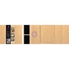 Load image into Gallery viewer, Collage of a cardboard box with various labels and design elements on a white background