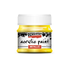 Load image into Gallery viewer, Pentart Acrylic Metallic Paint, Yellow
