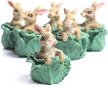 Load image into Gallery viewer, Mini Easter Bunny in Cabbage Figurines