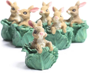 Mini Easter Bunny in Cabbage Figurines