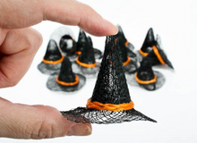 Load image into Gallery viewer, Mini Halloween Black Sinamay Witch Hat