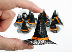 Mini Halloween Black Sinamay Witch Hat