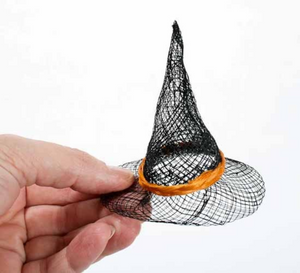 Mini Halloween Black Sinamay Witch Hat