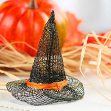 Load image into Gallery viewer, Mini Halloween Black Sinamay Witch Hat