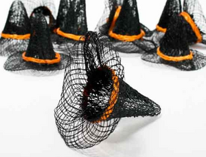 Mini Halloween Black Sinamay Witch Hat
