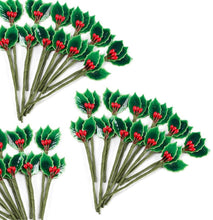 Load image into Gallery viewer, Miniature Lacquered Holly Leaf Picks, 3-1/2&quot;