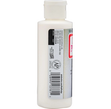 Load image into Gallery viewer, A white plastic bottle of acrylic paint with a ribbed screw cap, showing the back label with product details, barcode, and a partial red and white logo.