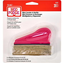 Load image into Gallery viewer, Plaid Mod Podgege Mini Sander &amp; Refills, 10-pack, in its original red and white blister card packaging.