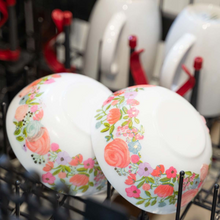 Load image into Gallery viewer, Two white bowls decoupaged with florals with Mod Podge Dishwasher Safe Glue Sealer Finish product.