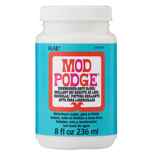 Load image into Gallery viewer, Plaid Mod Podge Dishwasher Safe Sealer Glue Finish 8 oz bottle with aqua blue label on a white background