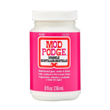 Load image into Gallery viewer, Mod Podge Sparkle Glue Sealer Finish container on 8 ounce with pink label on white background