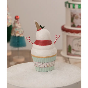 Bethany Lowe Designs Mr. Snow Cupcake Container back view