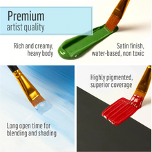 Load image into Gallery viewer, Promotional image of premium artist quality paint with text describing its features.