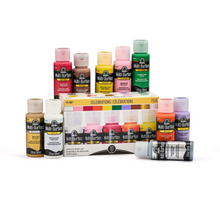 Load image into Gallery viewer, Collection of acrylic paint bottles and a box on a white background