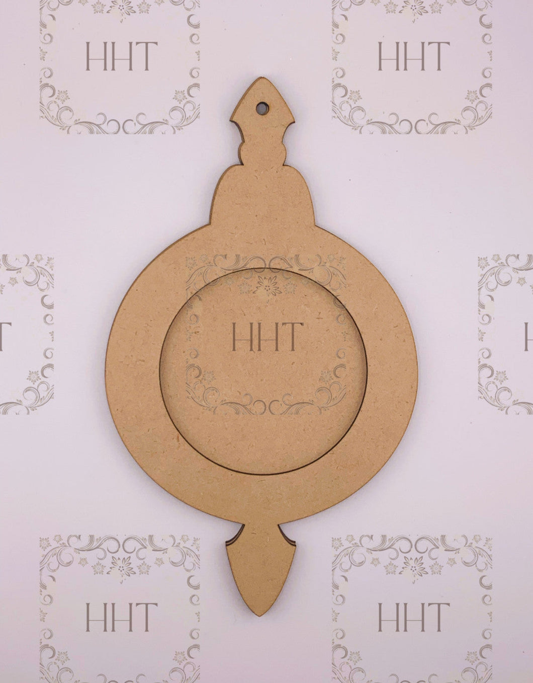 Handcrafted Holiday Traditions MDF Round Ornament with Overlay Frame ...