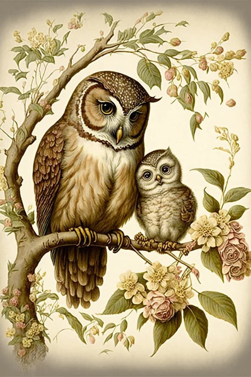 Owl and Baby Rice Paper by Reba Rose Creations