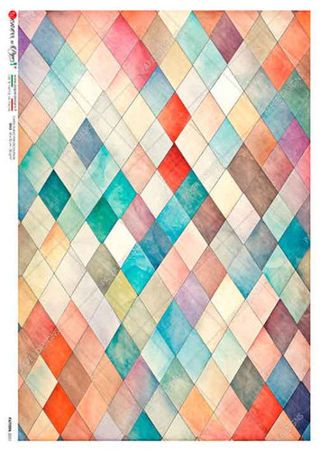 Pattern 0251 by Paper Designs Washipaper, Colorful Diamonds