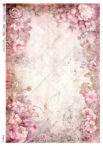Pattern 0254 by Paper Designs Washipaper, Pink Floral Journal Page
