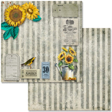 Load image into Gallery viewer, Sunflower Ephemera Scrapbook Set by Decoupage Queen, 12&quot; x 12&quot; 10