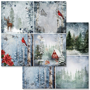 Cozy Winter Mini Scrapbook Set by Decoupage Queen, 6" x 6" 11
