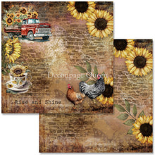 Load image into Gallery viewer, Sunflower Ephemera Scrapbook Set by Decoupage Queen, 12&quot; x 12&quot; 2