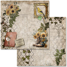 Load image into Gallery viewer, Sunflower Ephemera Scrapbook Set by Decoupage Queen, 12&quot; x 12&quot; 4