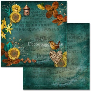 Sunflower Ephemera Scrapbook Set by Decoupage Queen, 12" x 12" 5