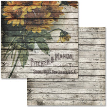 Load image into Gallery viewer, Sunflower Ephemera Scrapbook Set by Decoupage Queen, 12&quot; x 12&quot; 9