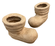Load image into Gallery viewer, Two stone-like boot-shaped planters on a white background