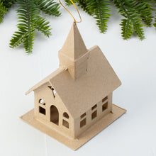 Load image into Gallery viewer, Paper Mache Church Ornament