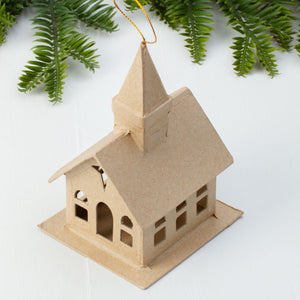 Paper Mache Church Ornament