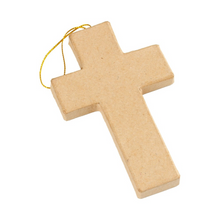 Load image into Gallery viewer, Paper Mache Cross Ornament, 5&quot;