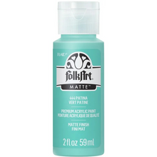 Load image into Gallery viewer, Turquoise bottle of FolkArt acrylic paint with white cap on a white background