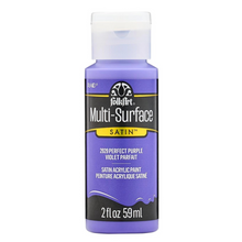 Load image into Gallery viewer, Bottle of FolkArt Multi-Surface Satin acrylic paint in Perfect Purple on a white background
