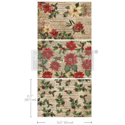 Redesign with Prima Decoupage Fiber Pack Poinsettia Splendor