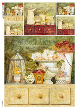 Load image into Gallery viewer, Flowers 0181 by Paper Designs Washipaper, Flowerspots, Urns, Kitchen Sideboard scene