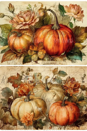 Pretty Pretty Pumpkins Rice Paper by Reba Rose Creations