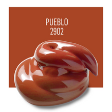 Load image into Gallery viewer, Red ceramic vase with 'Pueblo 2902' text on a brown background