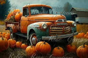 Pumpkin Patch Truck Rice Paper by Reba Rose Creations