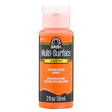 Load image into Gallery viewer, FolkArt Multi-Surface Satin acrylic paint bottle in Pure Orange on a white background