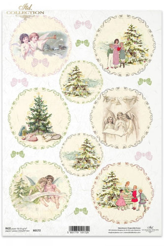 Sweet Vintage Christmas Rice Paper by ITD Collection