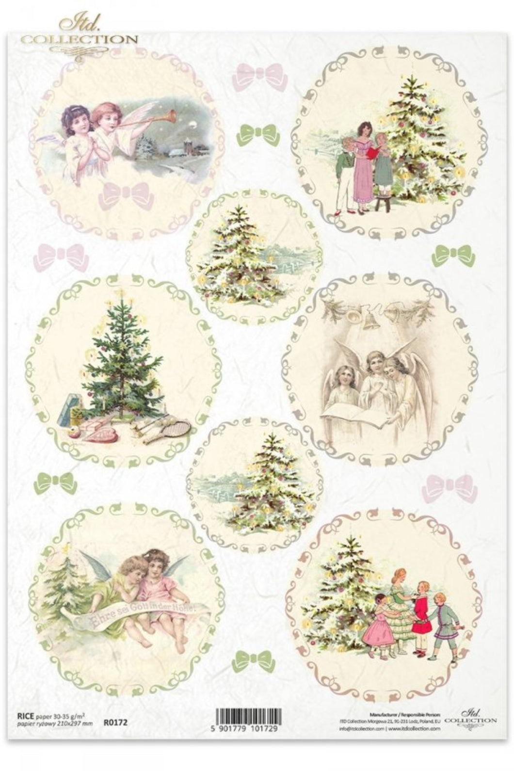 Sweet Vintage Christmas Rice Paper by ITD Collection