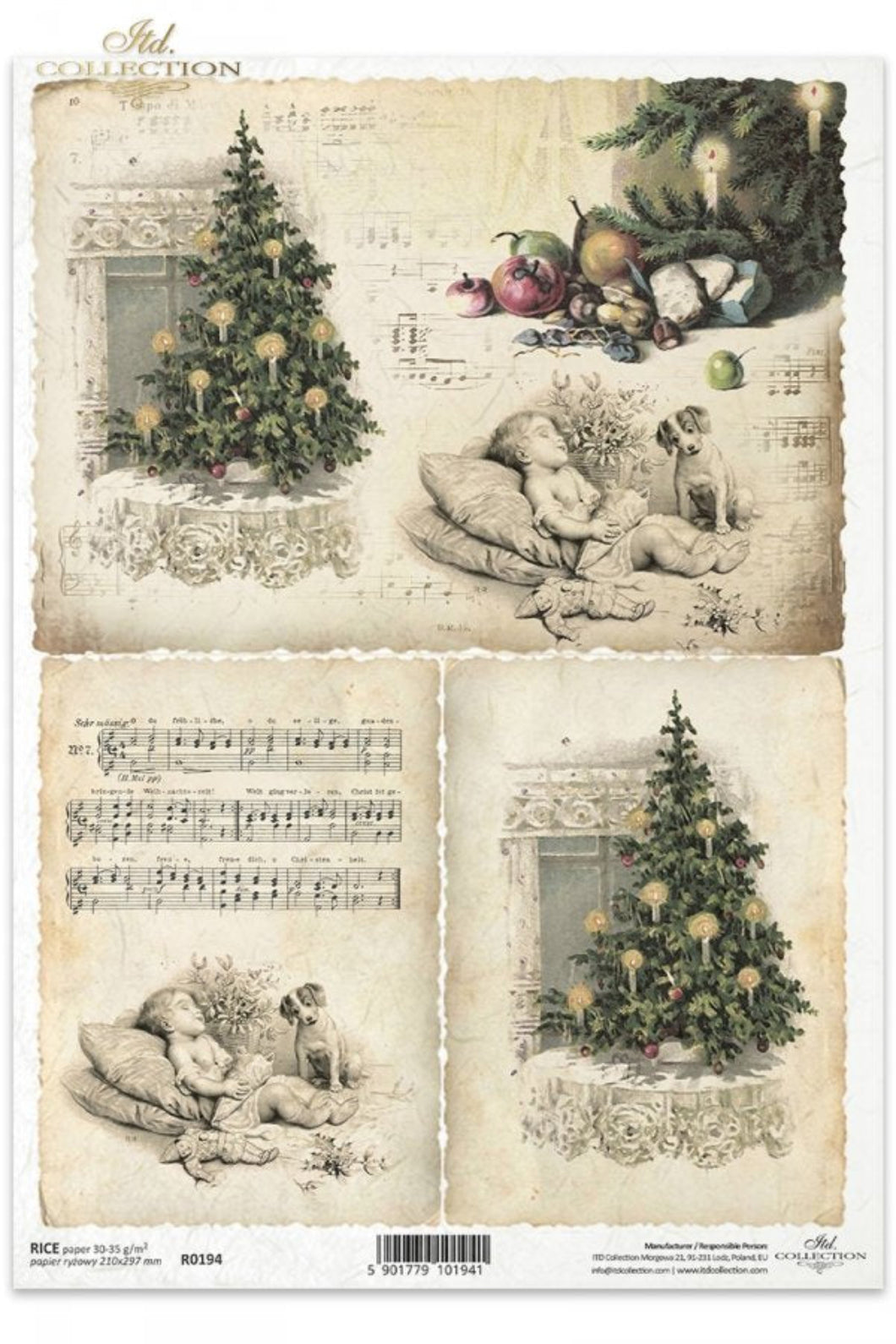Victorian Christmas Eve Rice Paper by ITD Collection
