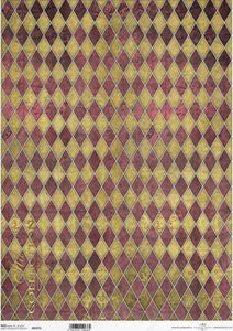 Antique Red and Parchment Harlequin Rice Paper by ITD Collection