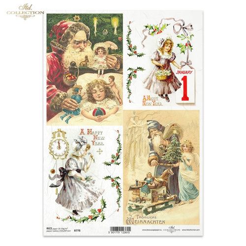 Victorian Holiday Postcards Rice Paper by ITD Collection
